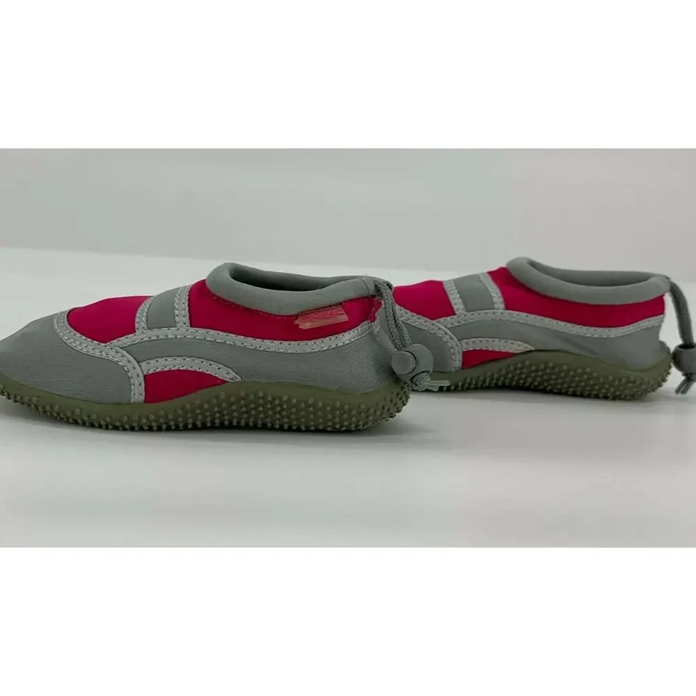 Frisky Girls Outdoors Water Shoes Drawstring Pink Gray Sz 12